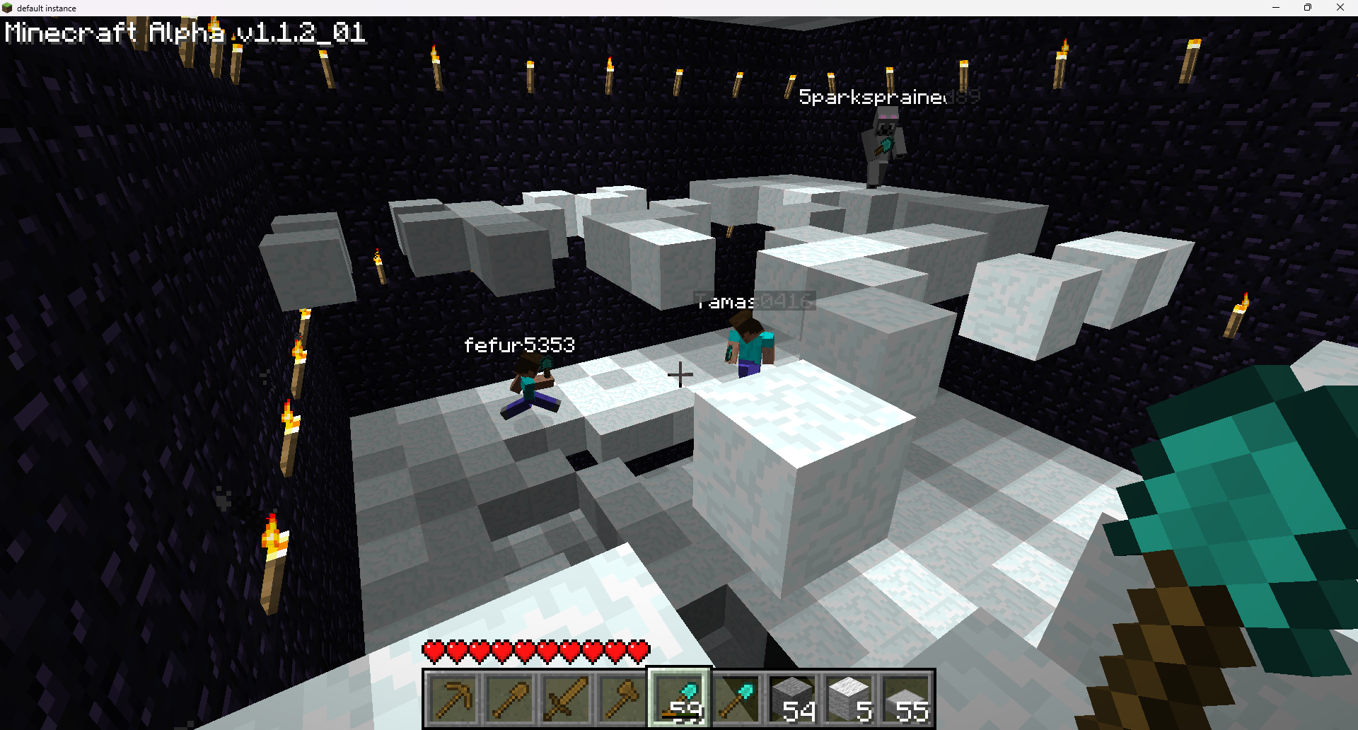 Players playing Spleef!