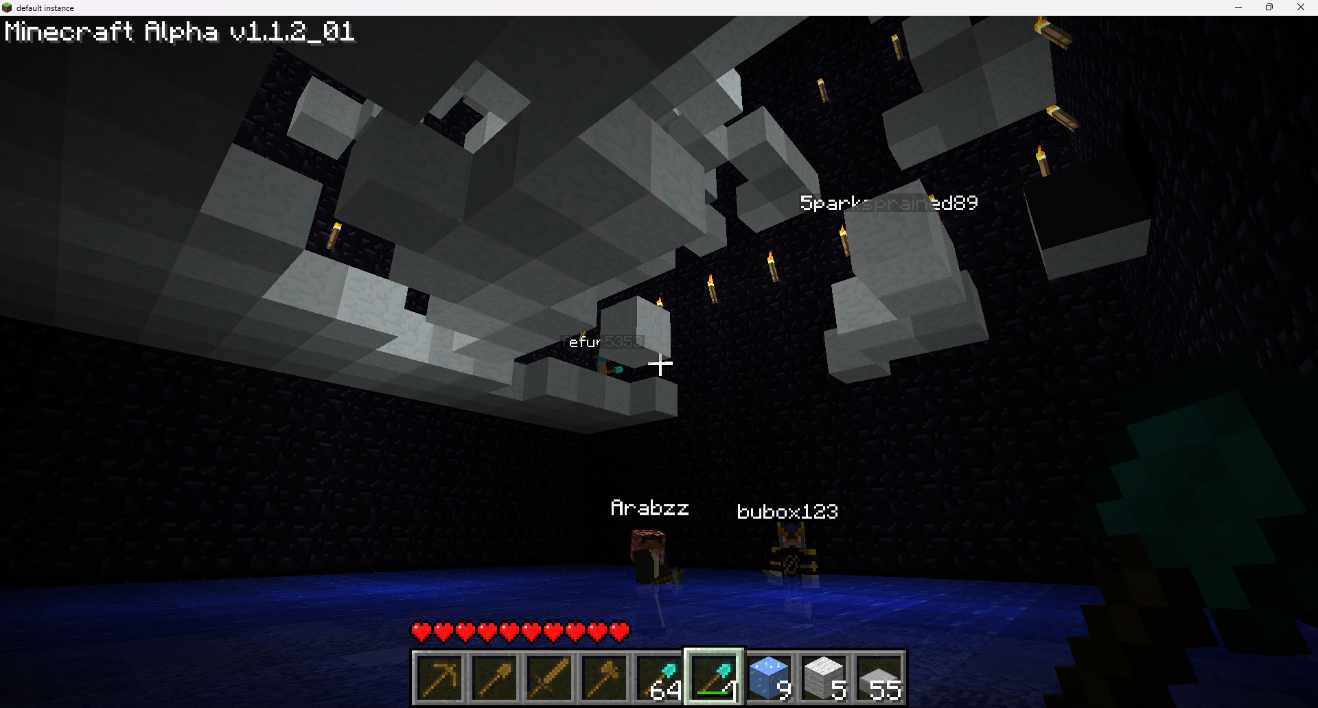 Players inside Spleef arena